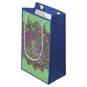 Sacola Para Presentes Pequena Clássico Colorosamente Mandala Índia Estilo 1