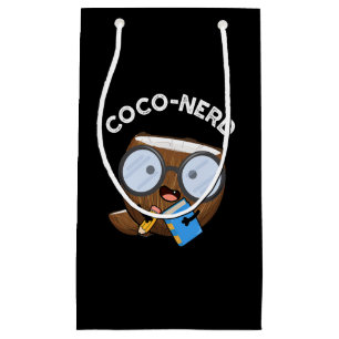 Sacola Para Presentes Pequena Coco de Fruta Engraçado com nerd de Coco Arroz Esc