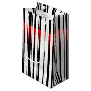 Sacola Para Presentes Pequena código de barras com scanner a laser vermelho