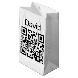 Sacola Para Presentes Pequena Código QR Aniversário em Branco