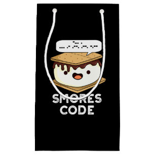 Sacola Para Presentes Pequena Código Smores Comida engraçada Torre Escuro BG