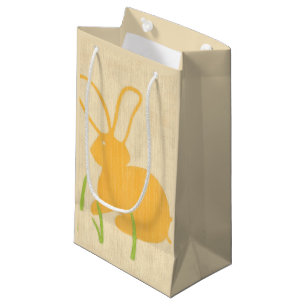 Sacola Para Presentes Pequena Coelhinho Amarelo e Grama Verde por Chariklia Zarr