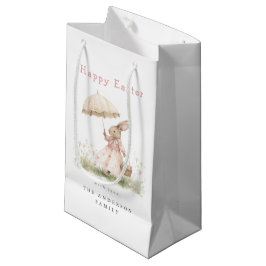 Sacola Para Presentes Pequena Coelho de Páscoa Pastel