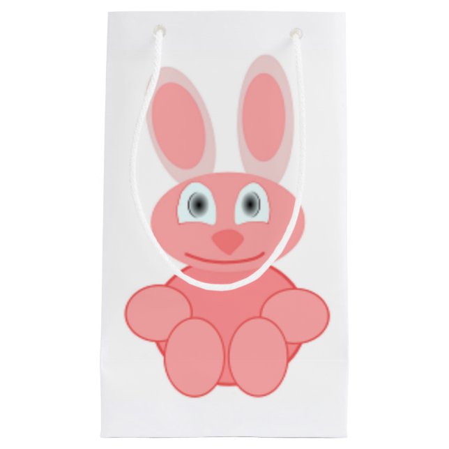 SACOLA PARA PRESENTES PEQUENA COELHO DO PINK BUNNY (Frente)