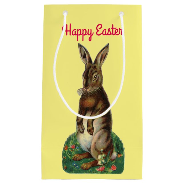 Sacola Para Presentes Pequena Coelho ereto do vintage (Frente)