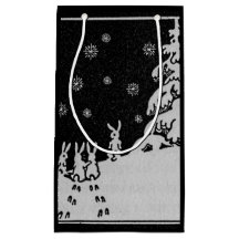 Coelhos e Árvore de Natal Arte Feriada de inverno