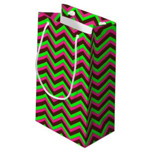 Sacola Para Presentes Pequena Coll.-CHEVRON 19-GIFT BAG, cor-de-rosa-Neon-Brown