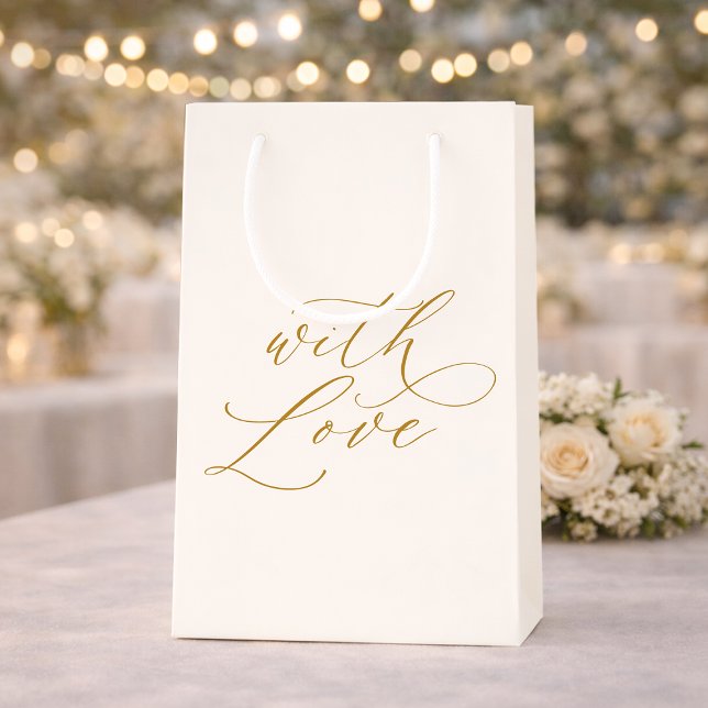 Sacola Para Presentes Pequena Com Amor Casamento Elegante (Criador carregado)