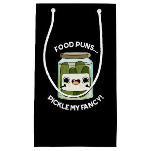 Sacola Para Presentes Pequena Comida Puns Pickle Meu Rico Engraçado Comida Pun D