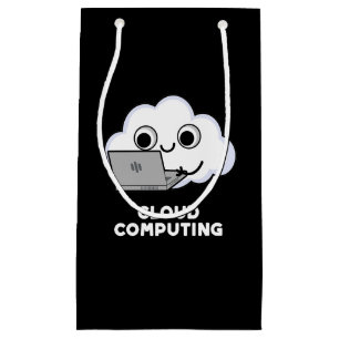 Sacola Para Presentes Pequena Computação em nuvem Tempo de Computador Lado Escur