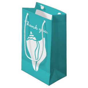 Sacola Para Presentes Pequena Conchas de Verão em Turquesa Gift Bag