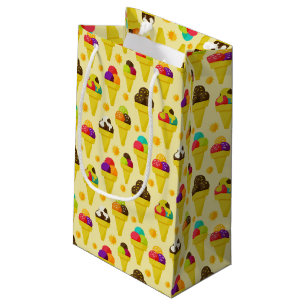 Sacola Para Presentes Pequena Cones coloridos do sorvete dos desenhos animados