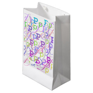 Sacola Para Presentes Pequena Confete de Letras "P"