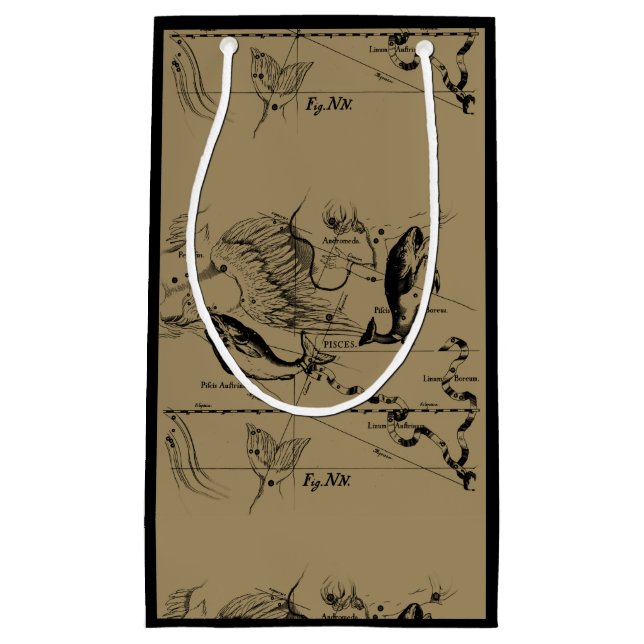 Sacola Para Presentes Pequena Constelação de peixes Hevelius 1690 Fev19 - março  (Frente)