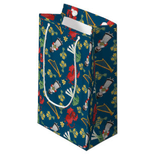 Sacola Para Presentes Pequena Constume galês e emblemas em Blue Small Gift Bag