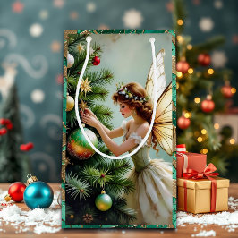 Sacola Para Presentes Pequena Conto de Fadas Anjo Fada Natal Caprichoso