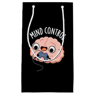 Sacola Para Presentes Pequena Controle da mente Cérebro Engraçado Trocadilho Esc