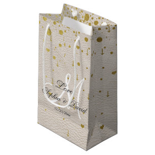 Sacola Para Presentes Pequena Convites de Casamento Monograma de Confetti Dou