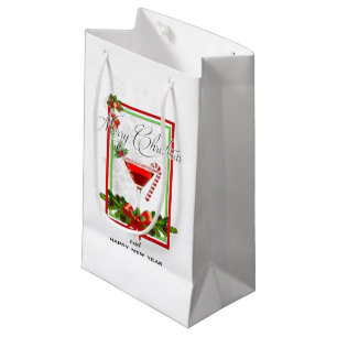 Sacola Para Presentes Pequena Coquetel de Natal