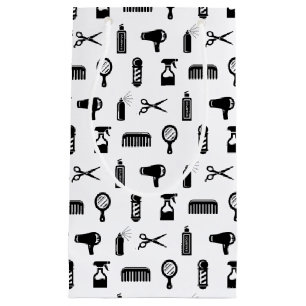 Sacola Para Presentes Pequena COR PERSONALIZADA DO Padrão de Hairdresser de Sal