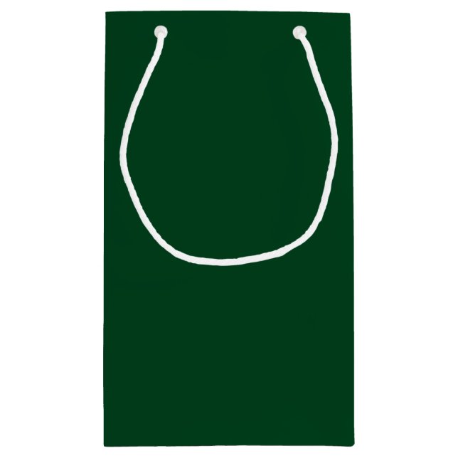 Sacola Para Presentes Pequena Cor Sólida Verde (Verso)