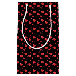 Sacola Para Presentes Pequena Corações brilhantes e brilhantes, lindos padrões r