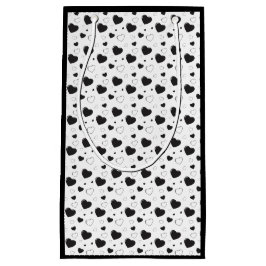 Sacola Para Presentes Pequena Corações brilhantes negros e lindos padrões românt