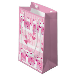 Sacola Para Presentes Pequena Corações Rosa