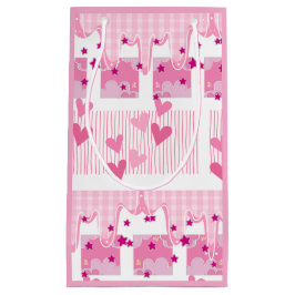 Sacola Para Presentes Pequena Corações Rosa