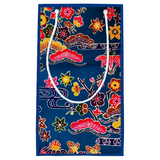 Sacola Para Presentes Pequena Corante Okinawan Japonês (Bingata) (Frente)