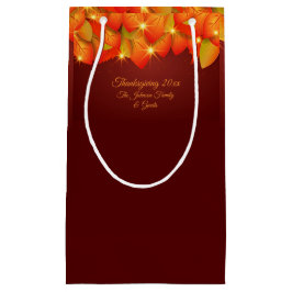 Sacola Para Presentes Pequena Correspondência Ação de Graças Laranja Folha do An