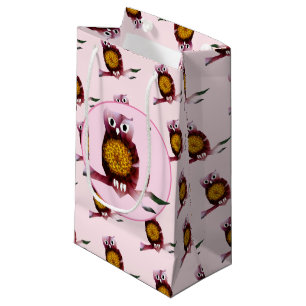 Sacola Para Presentes Pequena Coruja bonito, saco feito sob encomenda do