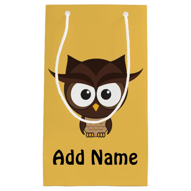 Sacola Para Presentes Pequena Coruja-marrom (Frente)