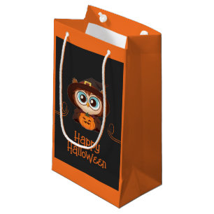 Sacola Para Presentes Pequena Coruja/Queda/Outono/Halloween/abóbora