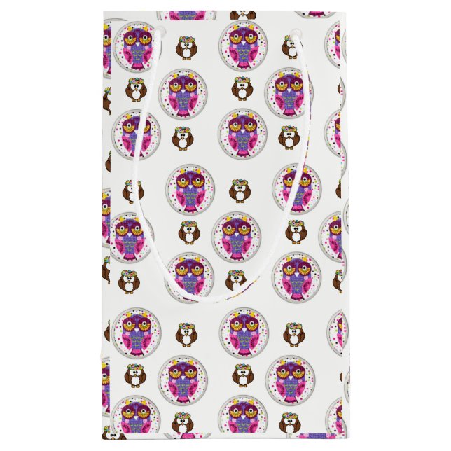 Sacola Para Presentes Pequena Corujas de presentes (Verso)