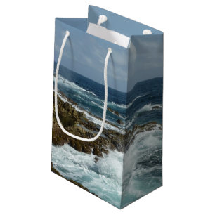 Sacola Para Presentes Pequena Costa Rocky de Aruba e Oceano Azul