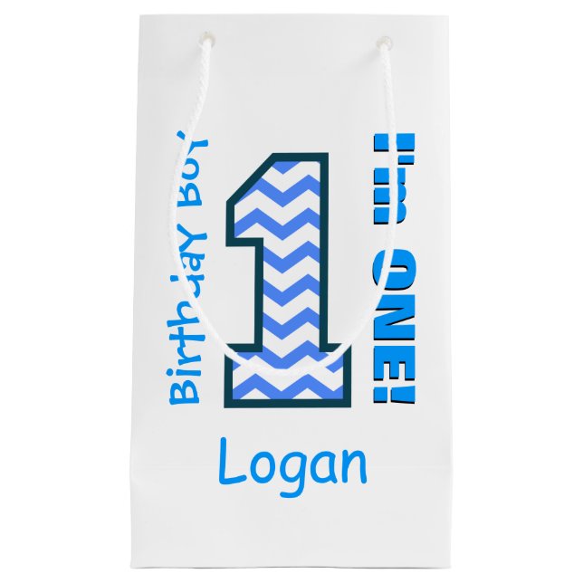 Sacola Para Presentes Pequena Costume B3AZ do bebê de um ano de Chevron do (Frente)