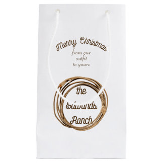 Sacola Para Presentes Pequena Cowboy Lariat Feliz Natal