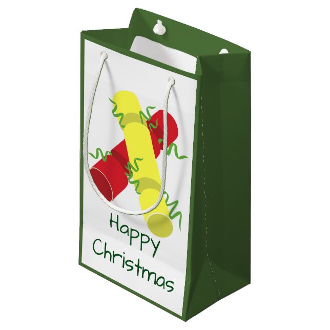 Sacola Para Presentes Pequena Crackers de Natal (Frente inclinada)