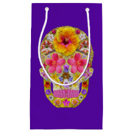 Sacola Para Presentes Pequena Crânio da Flor 4 - Tropical