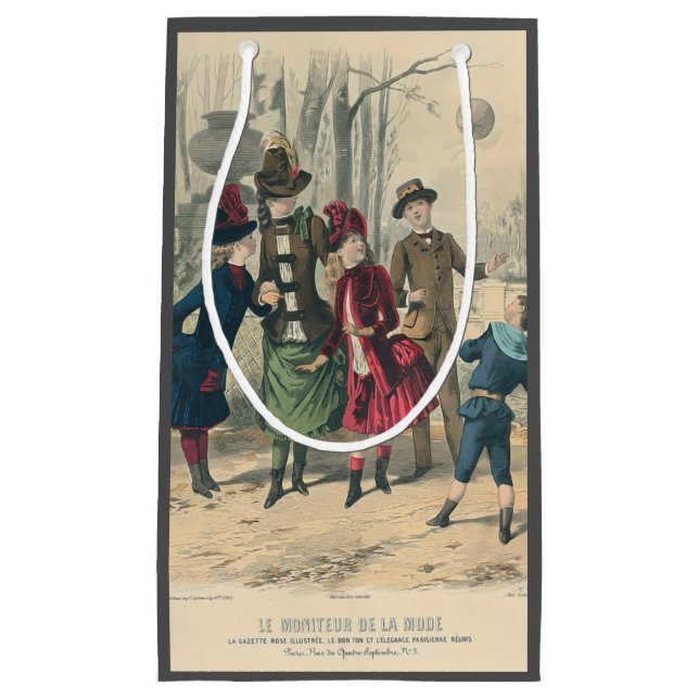 Sacola Para Presentes Pequena Crianças Antigas Familiares Vitorianas (Frente)