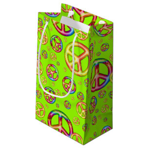 Sacola Para Presentes Pequena Crianças Loucas Cores PEACE OUT-Neon Gift Bag S