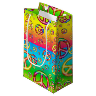 Sacola Para Presentes Pequena Crianças Loucas Cores PEACE OUT-Small Gift Bag