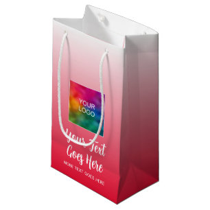 Sacola Para Presentes Pequena Crie seu próprio logotipo aqui, Modelo vermelho pe