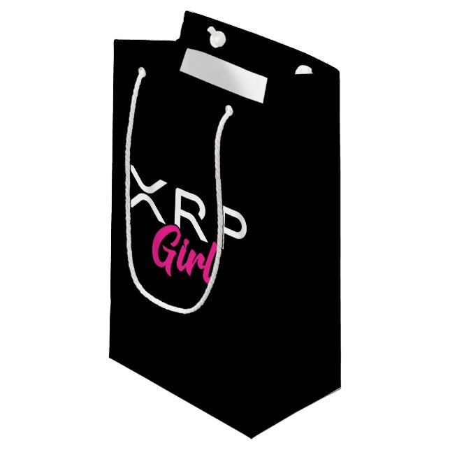 Sacola Para Presentes Pequena Criptomoeda XRP - Rapariga XRP - Moeda de Criptogr (Frente inclinada)