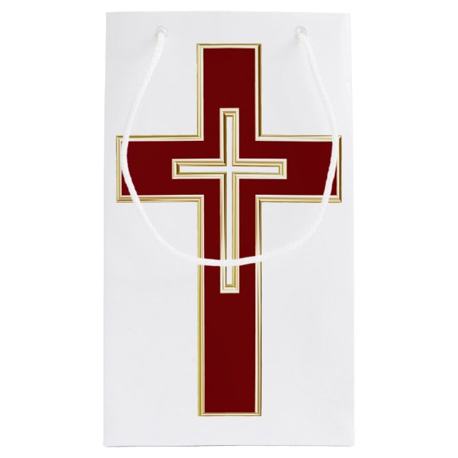 Sacola Para Presentes Pequena Cruz cristã (Verso)