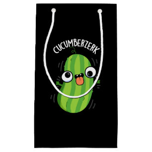 Sacola Para Presentes Pequena Cucumberzerk Funny Berzerk Pepino Pun Dark BG