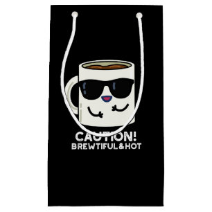 Sacola Para Presentes Pequena Cuidado Café Bonito E Engraçado Quente Pun Dark BG
