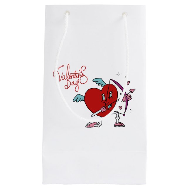 SACOLA PARA PRESENTES PEQUENA CUPID HEART (Frente)