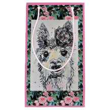 Cute Alpacca Llama Watercolor Art Gift Bag